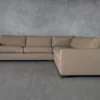 Lucca Blanka Taupe Leather Sectional - Front