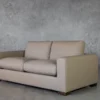 Lucca Taupe Leather Loveseat - Angle