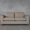 Lucca Taupe Leather Loveseat - Front