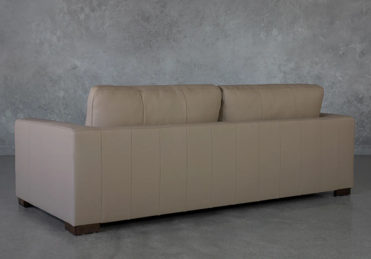 Lucca Taupe Leather Sofa - Back