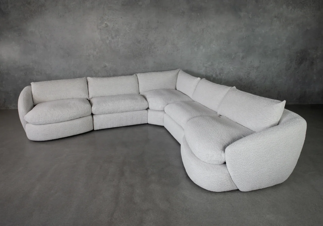 Pierre Snow Fabric Sectional - Angle