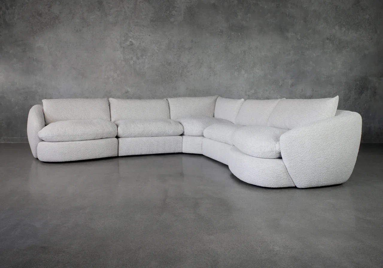 Pierre Snow Fabric Sectional Sofa - Angle