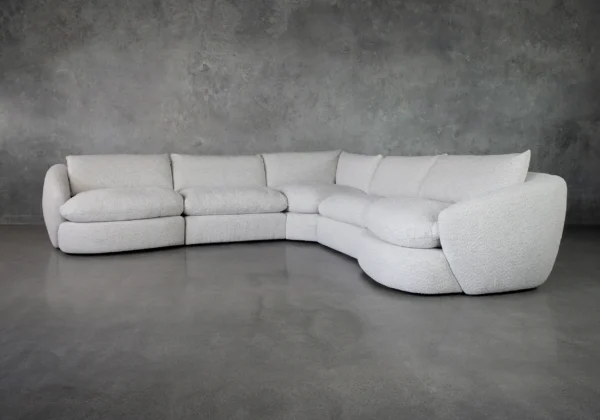 Pierre Snow Fabric Sectional Sofa - Angle