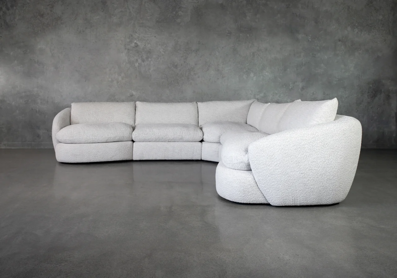 Pierre Snow Fabric Sectional Sofa - Front