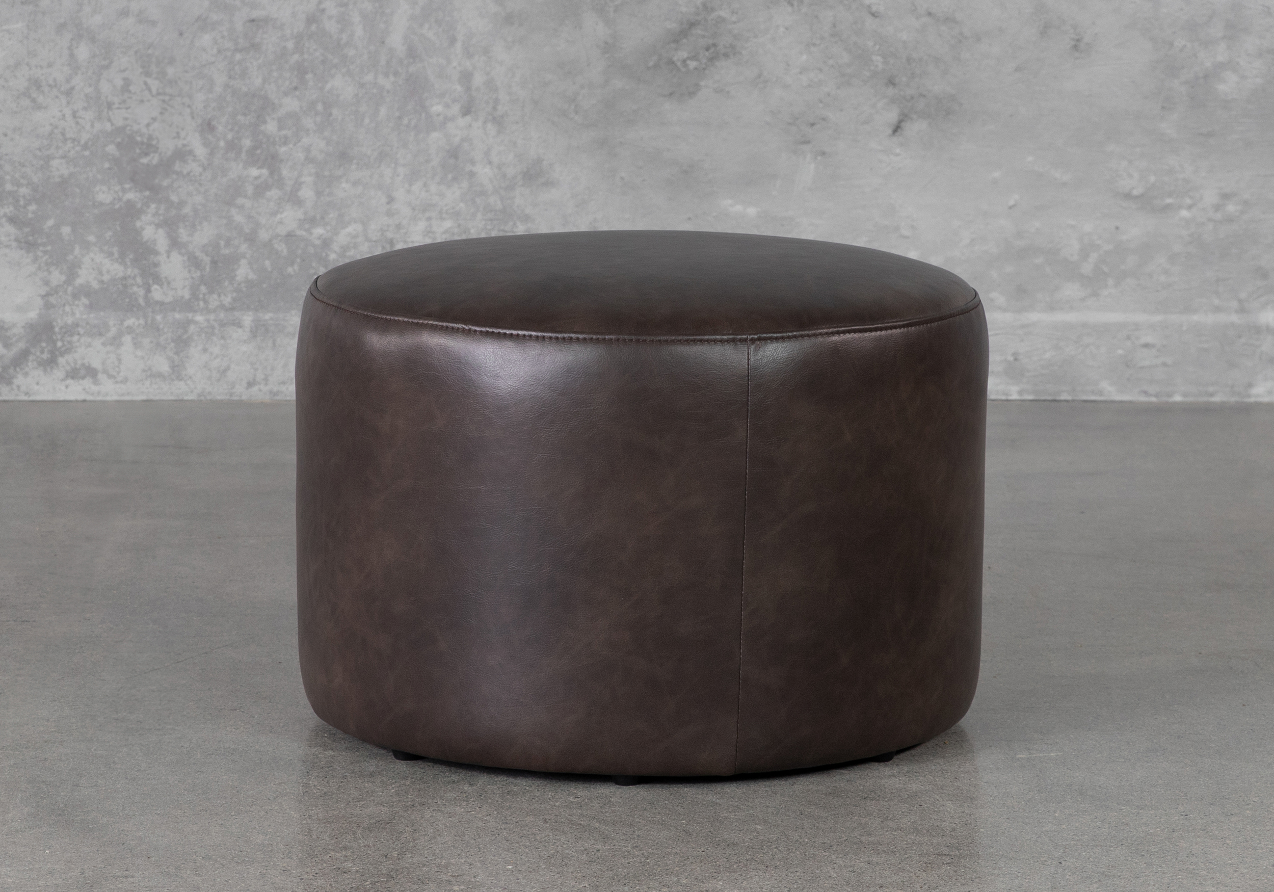 Aries Copley Black Ottoman - Front