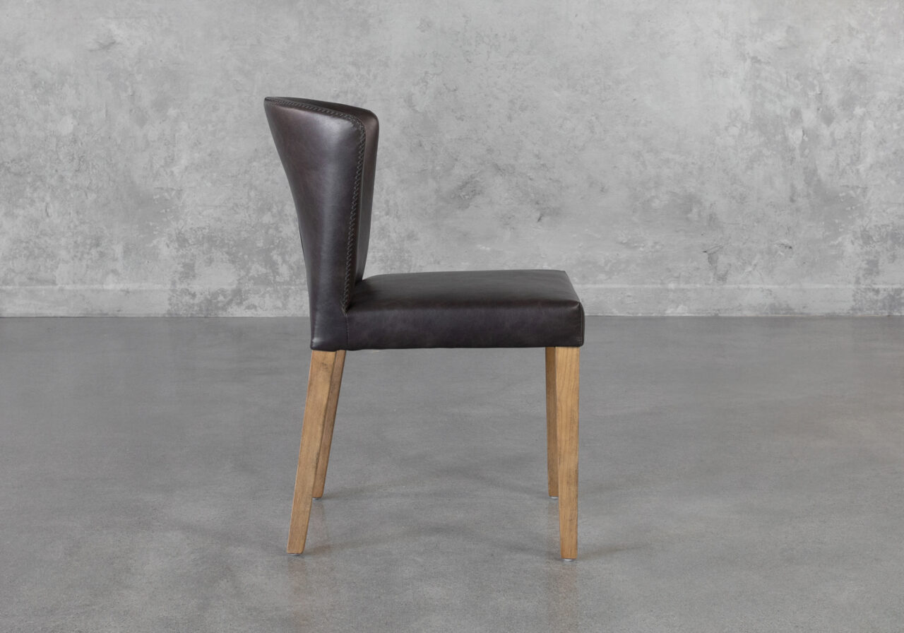 Fable Black Vinyl Dining Chair - Side