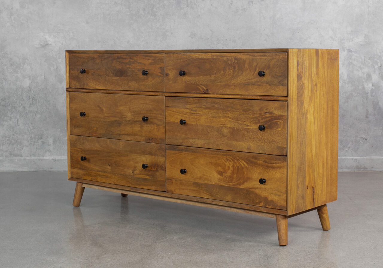 Odie Mango Wood Double Dresser - Angle