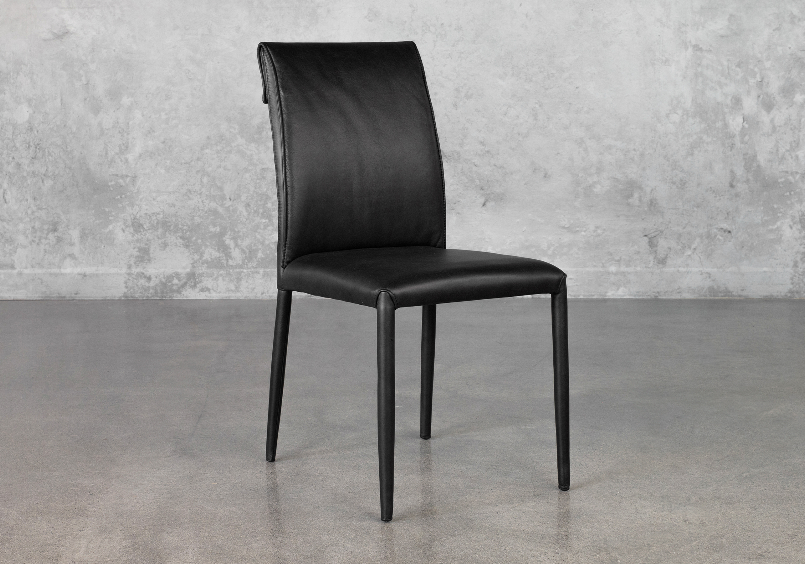 Agent Black 660 Leather Dining Chair - Angle