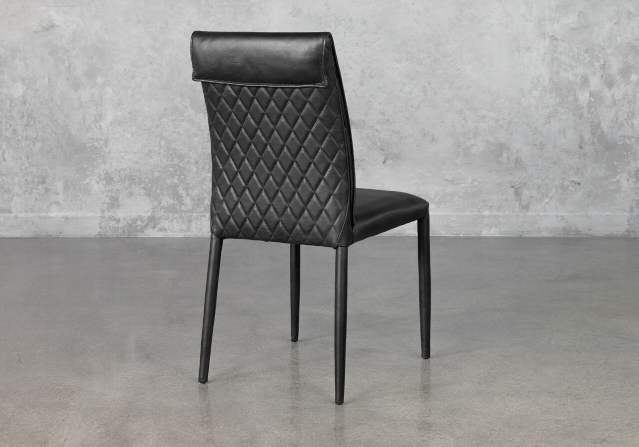 Agent Black 660 Leather Dining Chair - Back