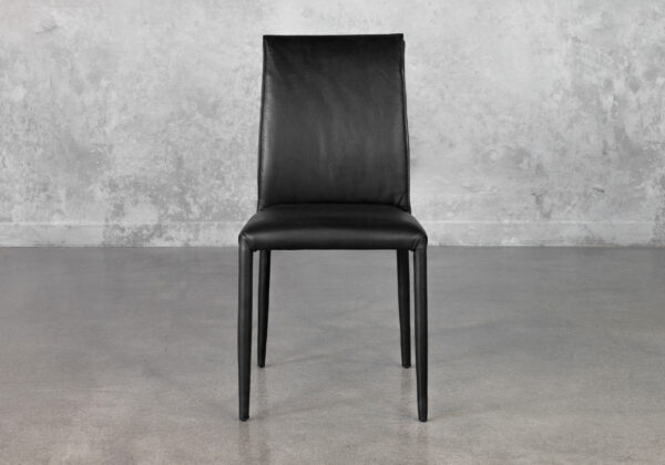 Agent Black 660 Leather Dining Chair - Front