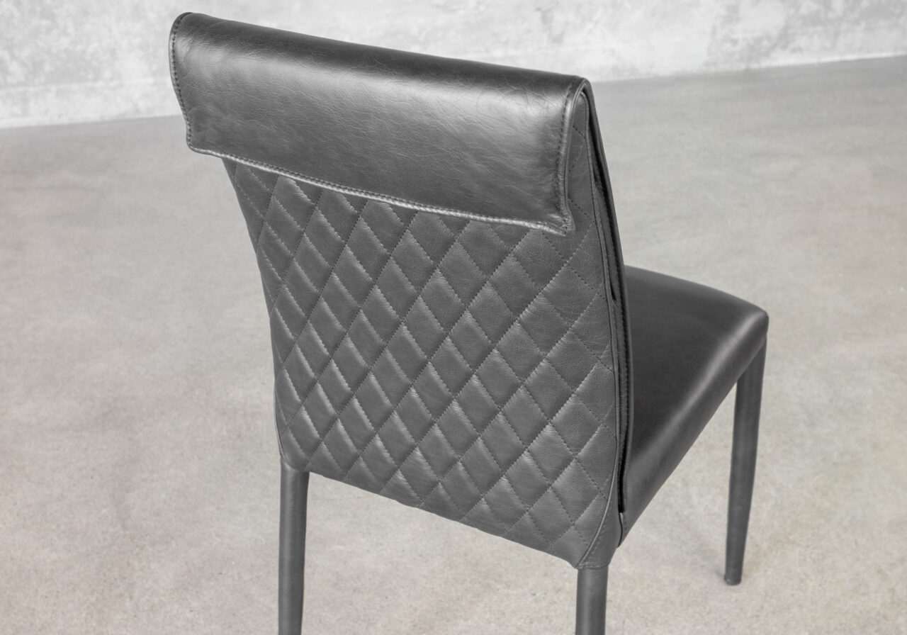 Agent Black Leather Dining Chair - Details