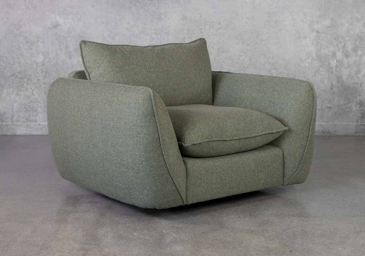 Archie Green A370 Fabric Swivel Chair - Angle