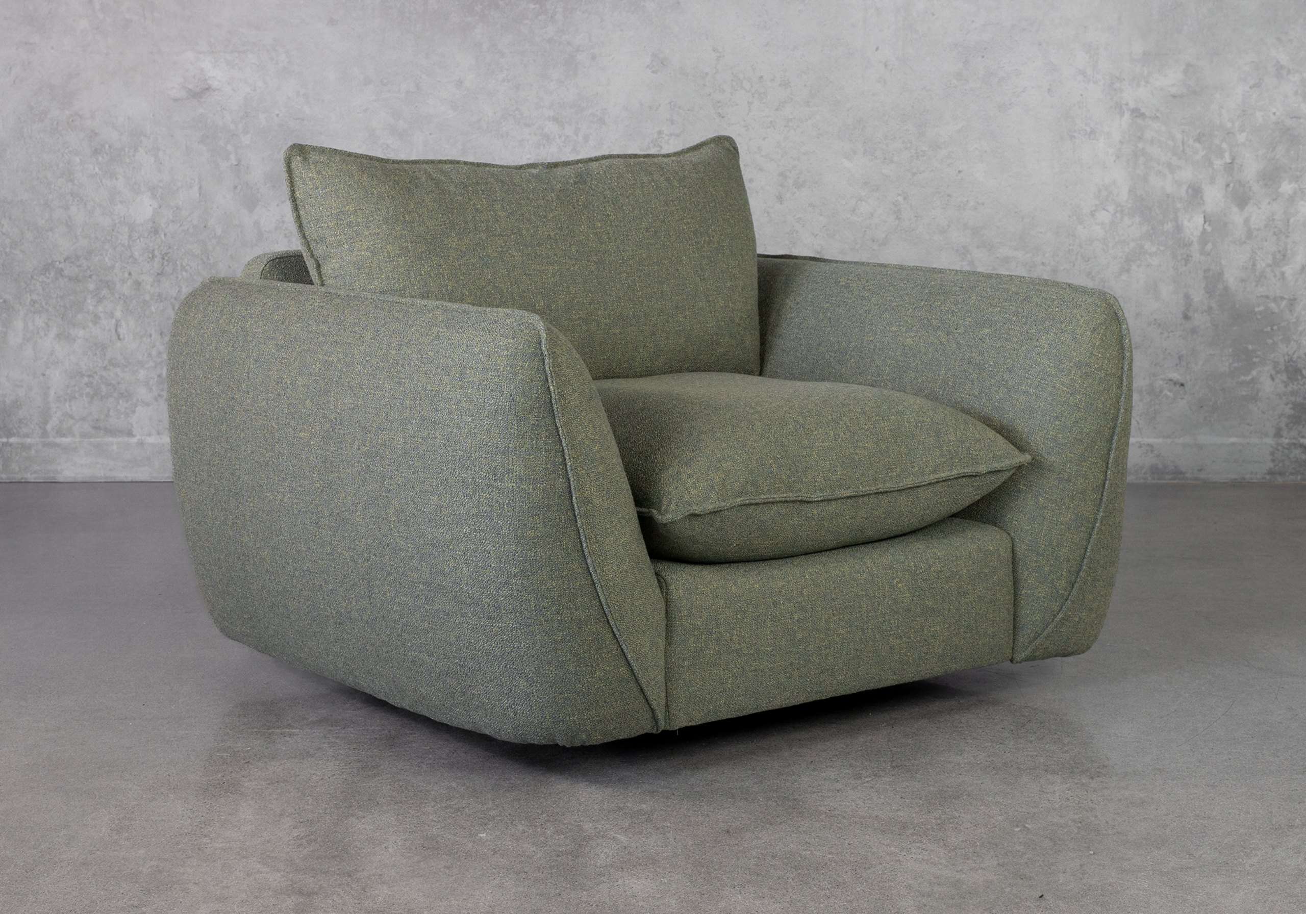 Archie Green A370 Fabric Swivel Chair - Angle