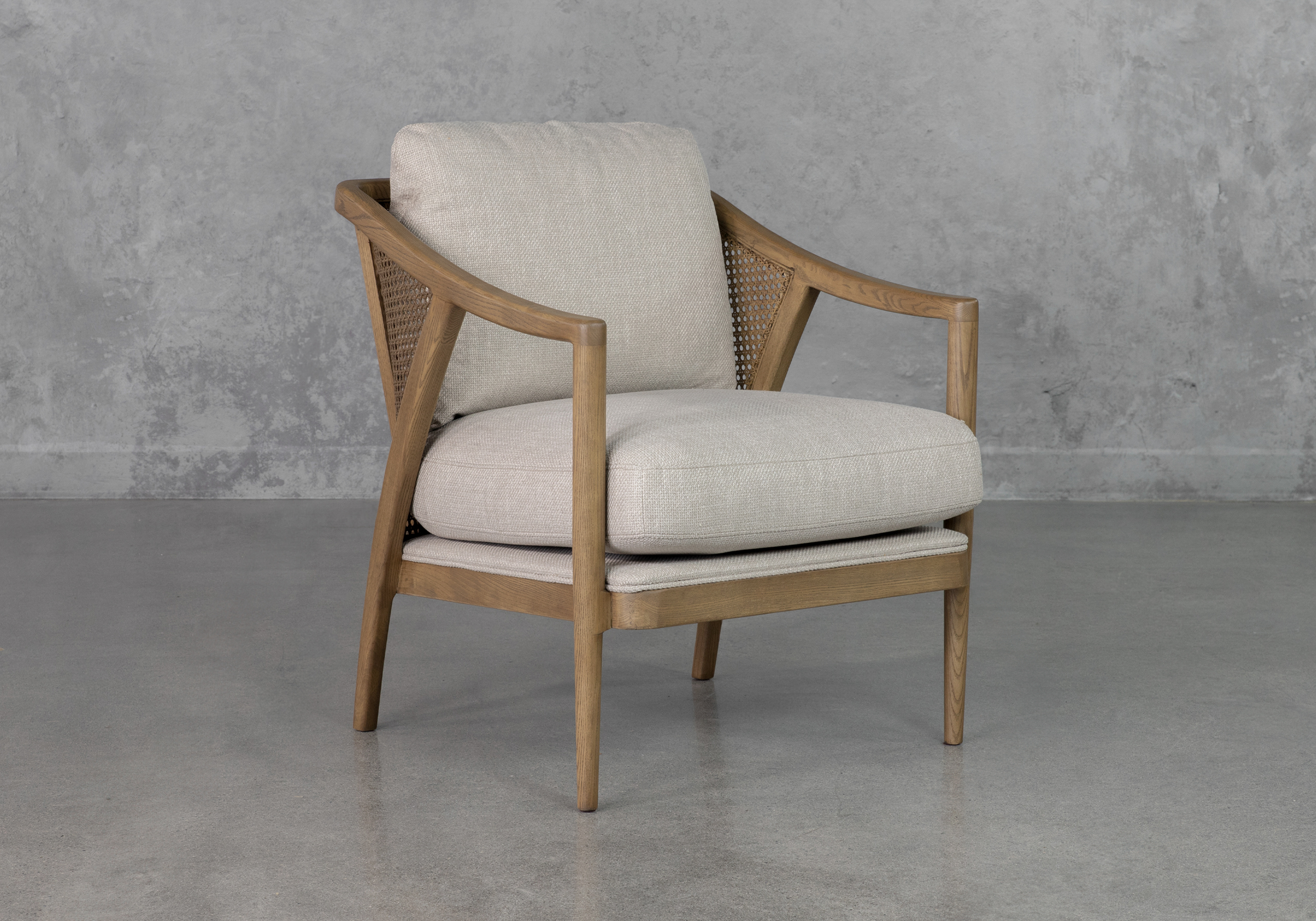 Fleur Cream P760 Fabric Accent Chair - Angle