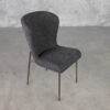 Glam Black Boucle Fabric High Dining Chair