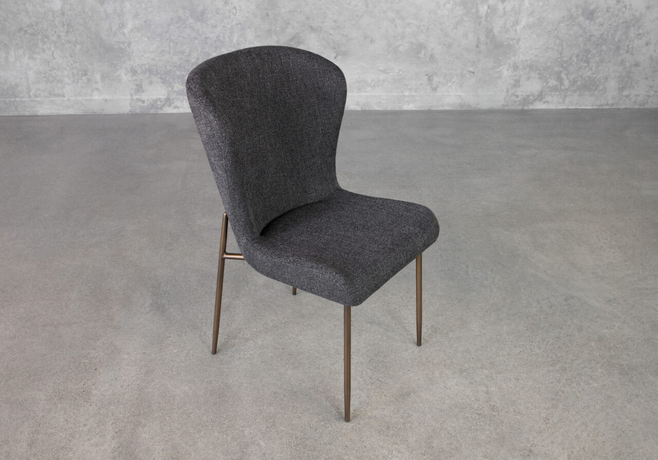 Glam Black Boucle Fabric High Dining Chair