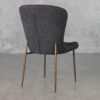 Glam Black Boucle Fabric High Dining Chair - Back