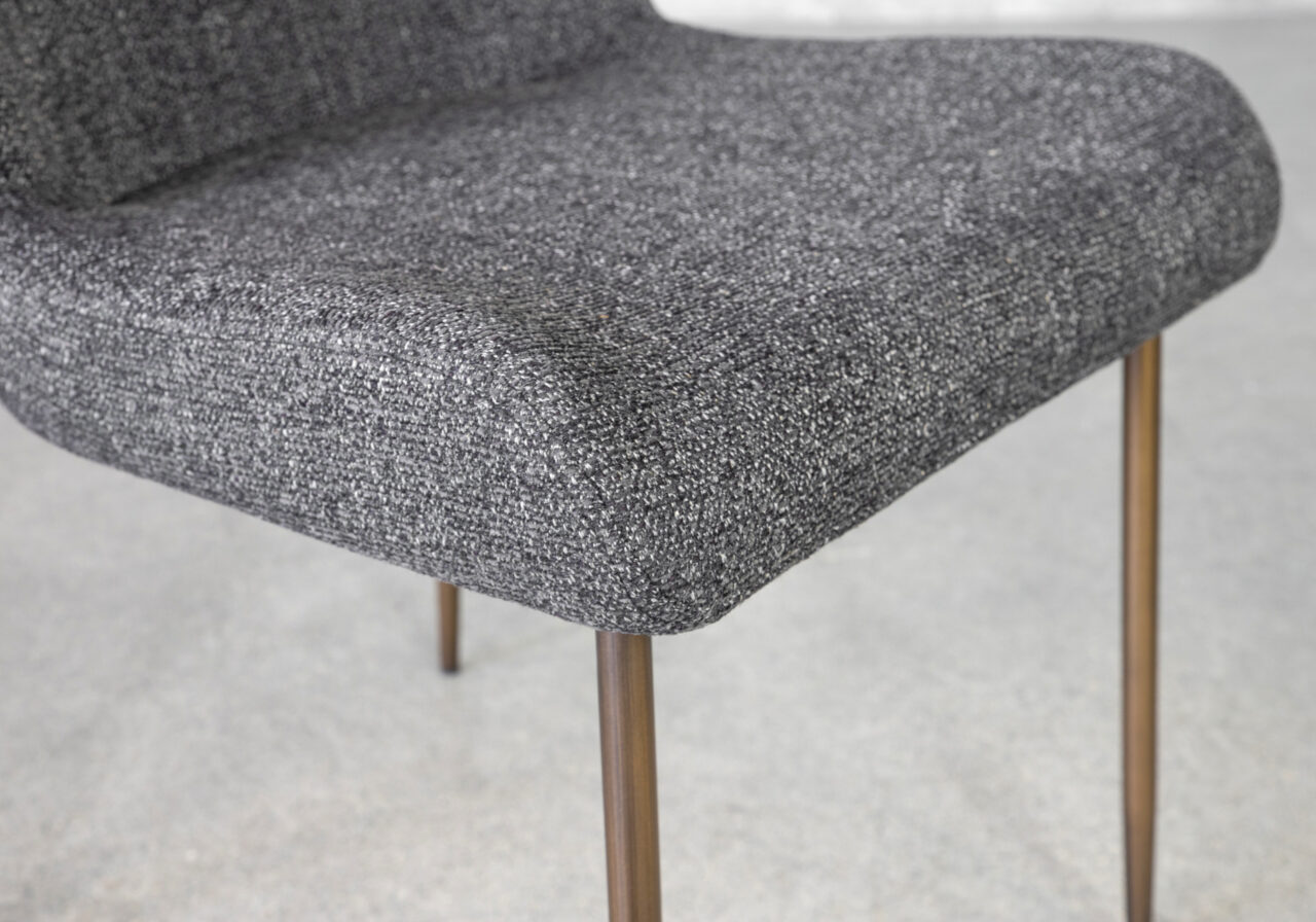 Glam Black Boucle Fabric High Dining Chair - Details