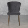 Glam Black Boucle Fabric High Dining Chair - Front