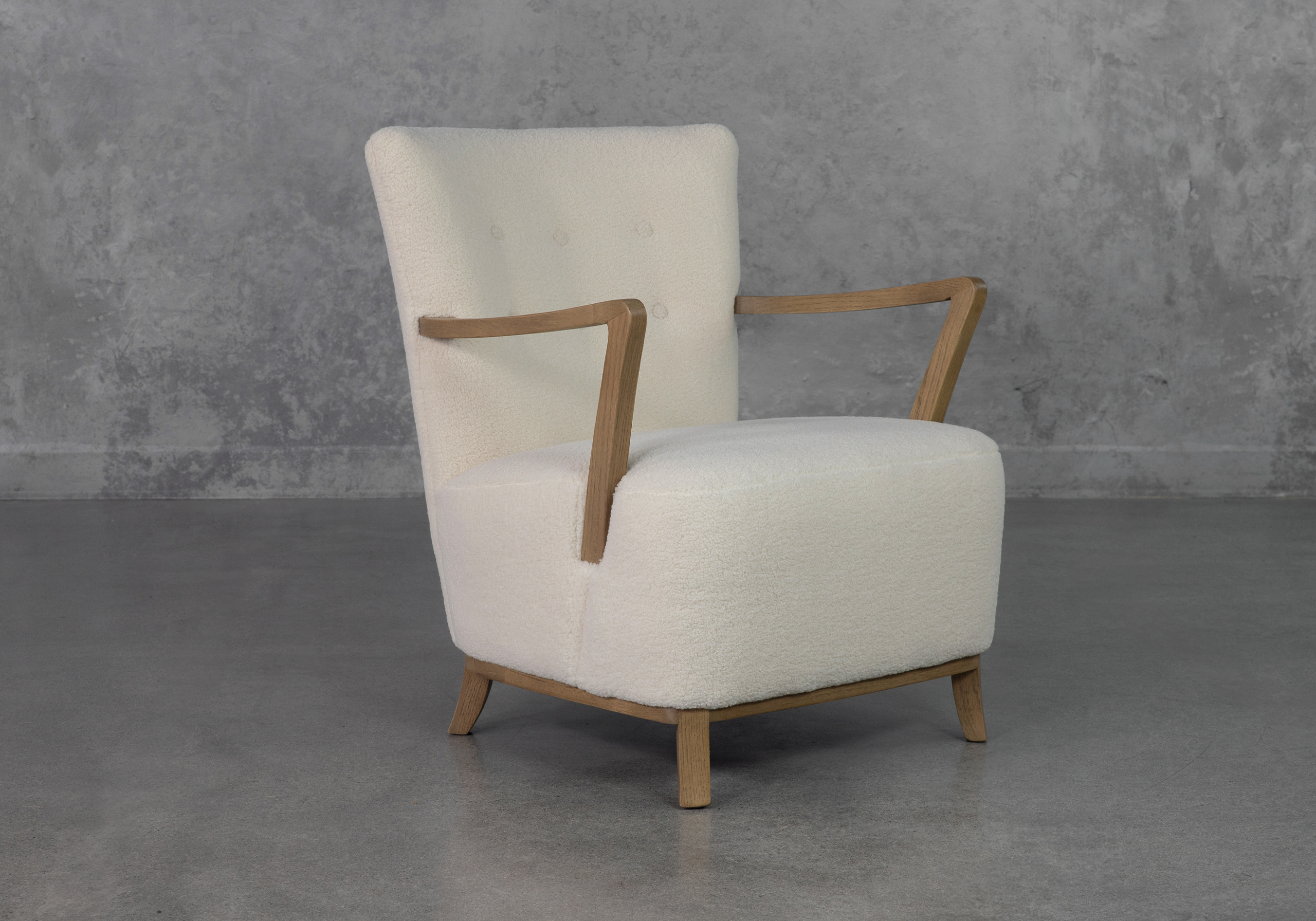 Hilda Cream P290 Fabric Accent Chair - Angle