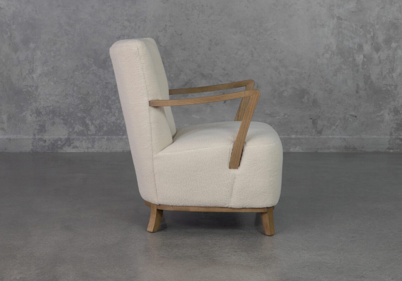 Hilda Cream P290 Fabric Accent Chair - Side