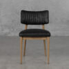 Miston Black P384 Leather Dining Chair - Front