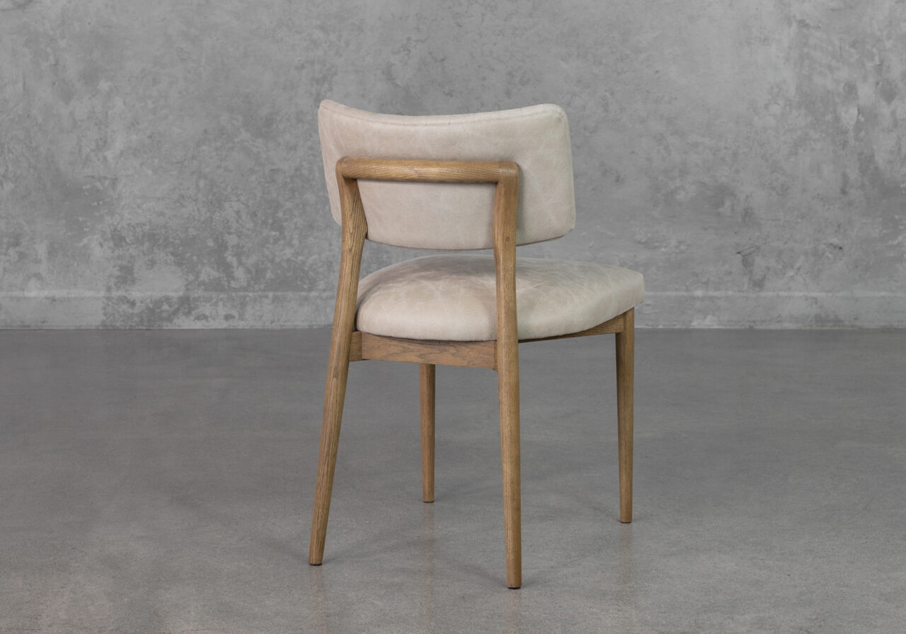 Miston Taupe P382 Leather Dining Chair - Back