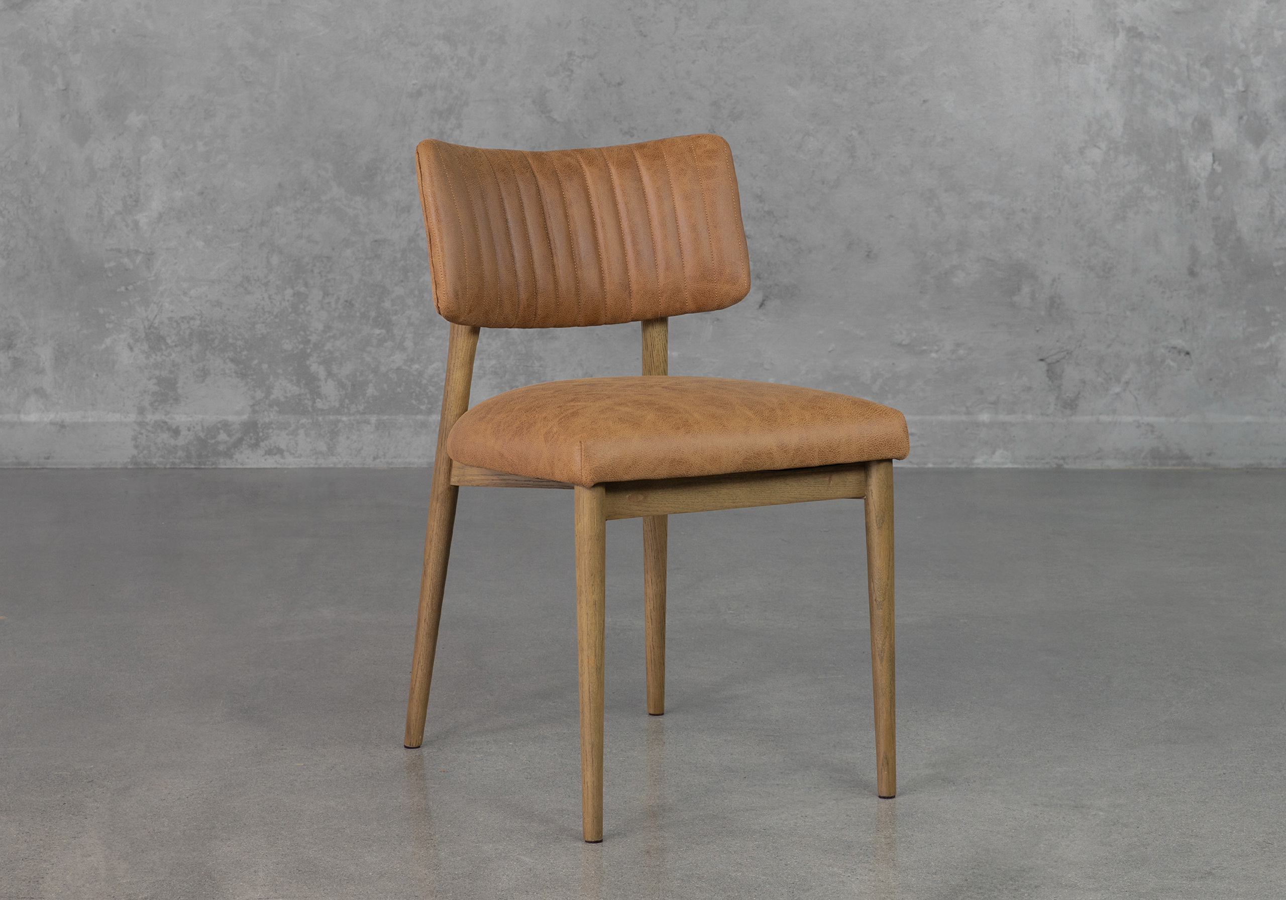 Miston Copper P383 Leather Dining Chair - Angle