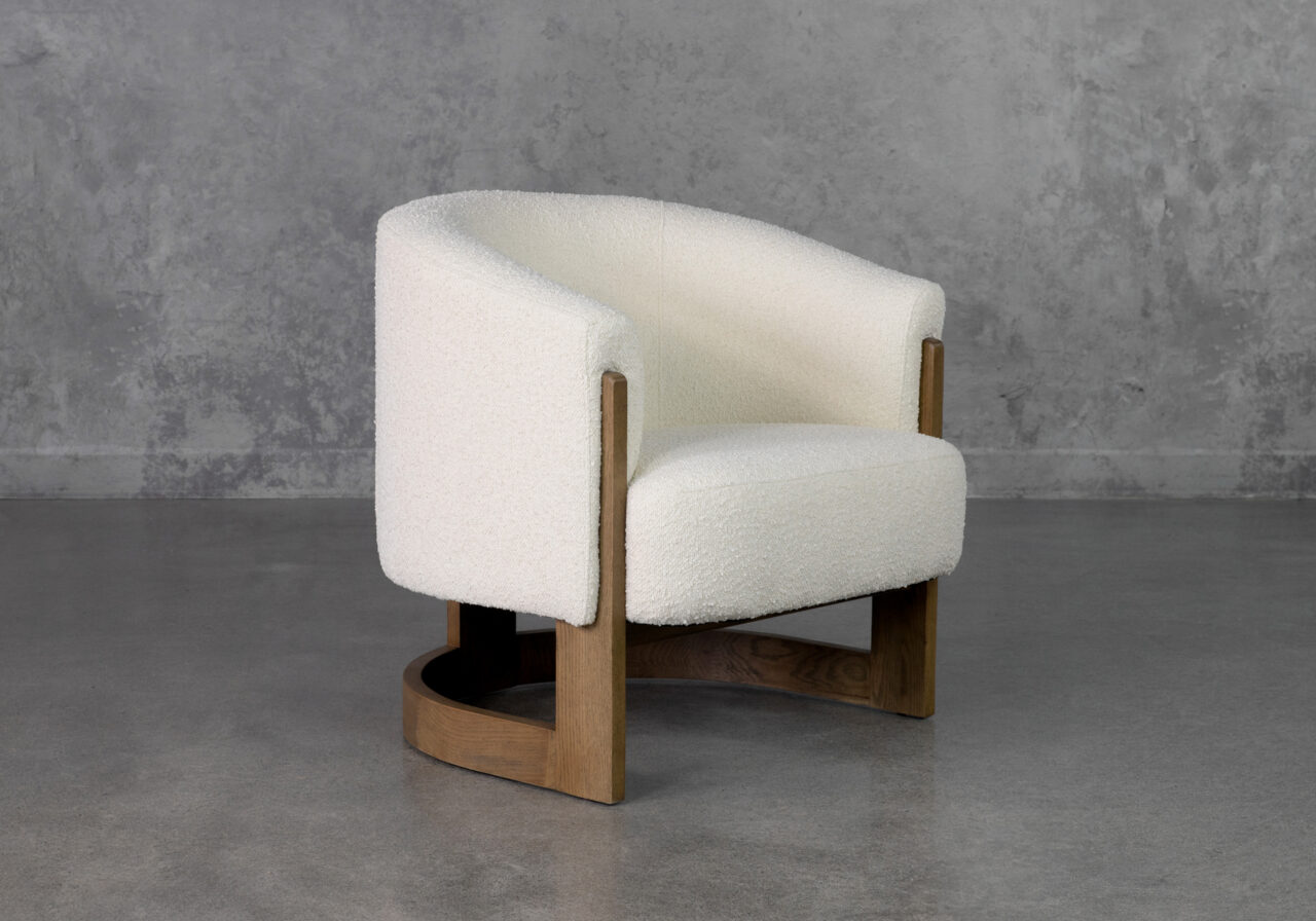 Soco Cream P295 Fabric Accent Chair - Angle