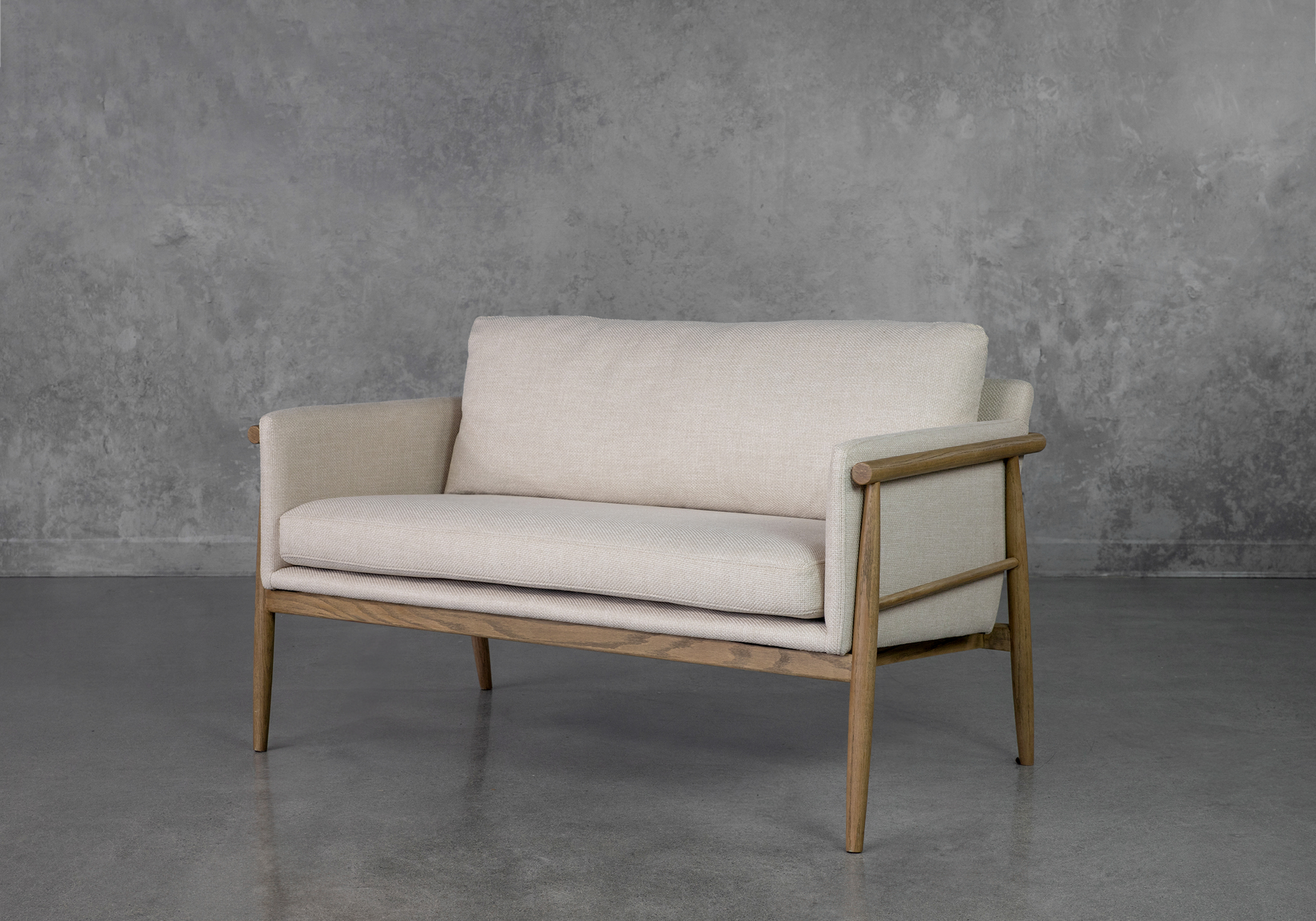 Cresent Wood Base Cream P762 Upholstered Sofa - Angle