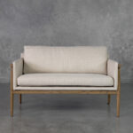 Cresent Wood Base Cream P762 Upholstered Sofa - Front