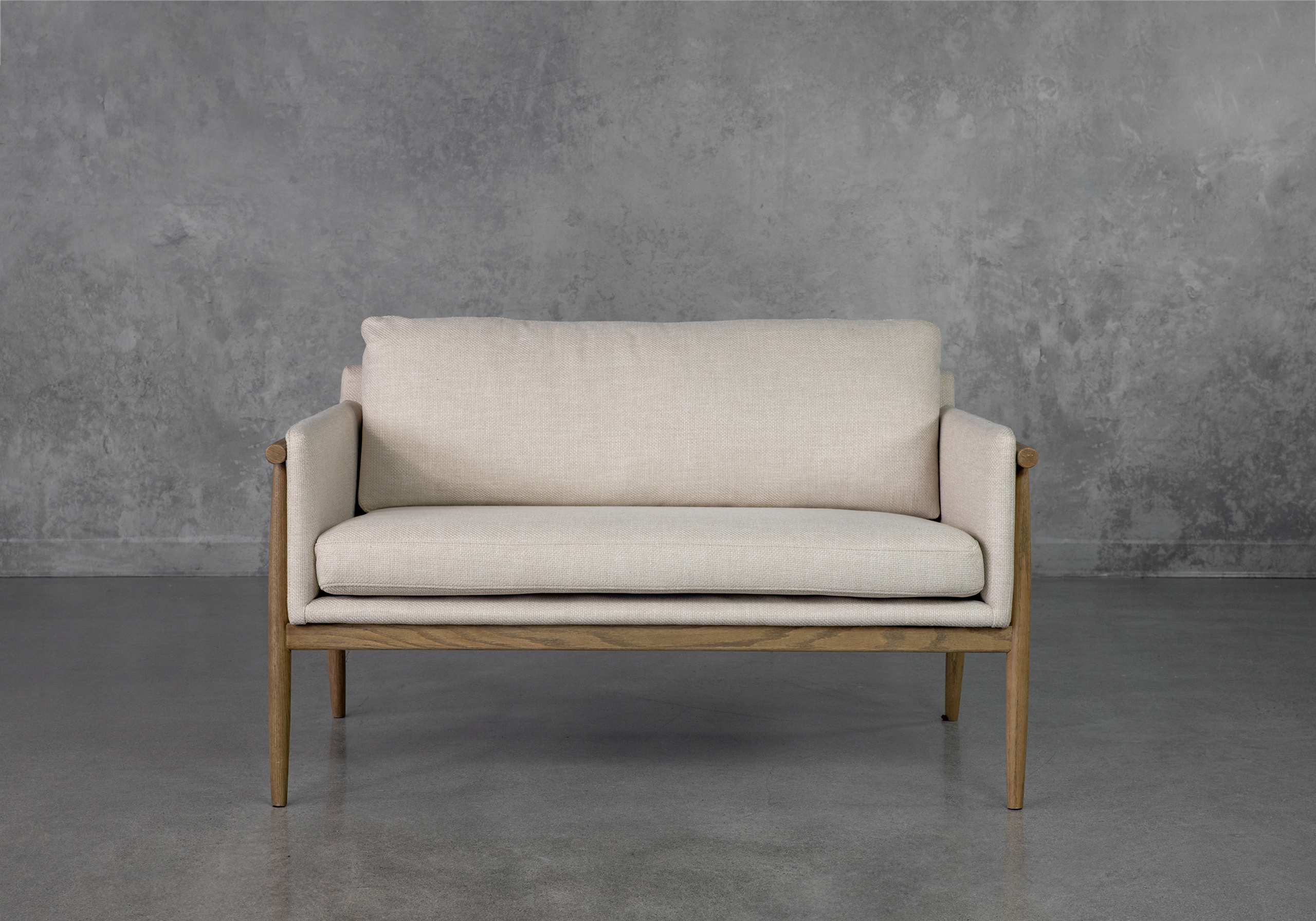 Cresent Wood Base Cream P762 Upholstered Sofa - Front