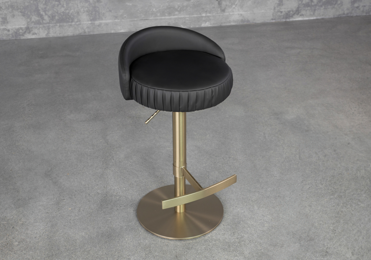 Felic Black Vinyl Stool