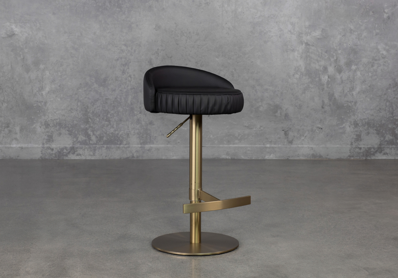 Felic Black Vinyl Stool - Angle