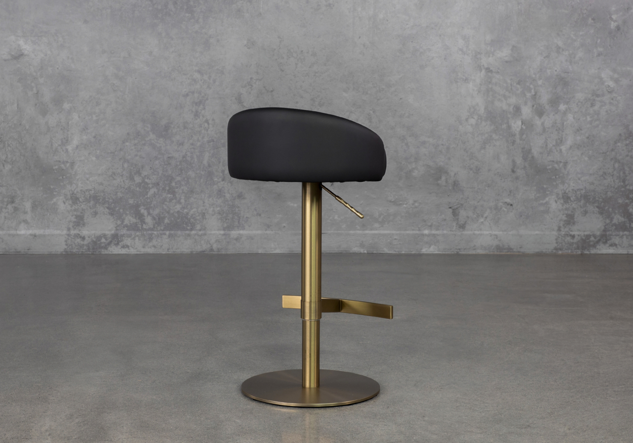 Felic Black Vinyl Stool - Back