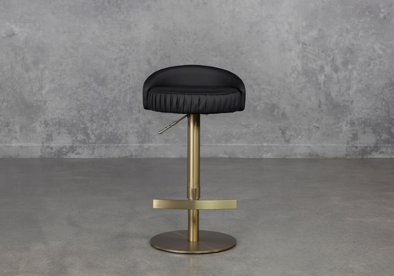 Felic Black Vinyl Stool - Front