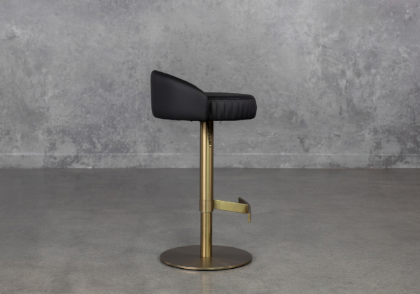 Felic Black Vinyl Stool - Side