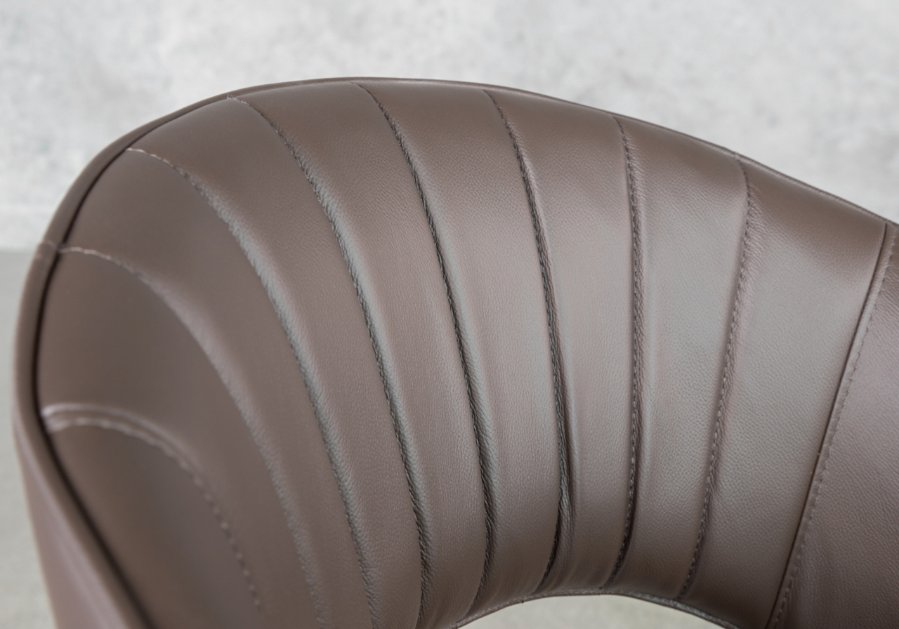 Flora Dark Brown Leather Dining Chair - Details