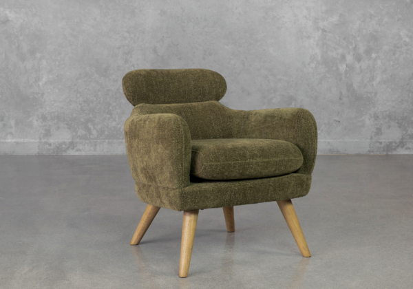 Gigi Green Fabric Accent Chair - Angle