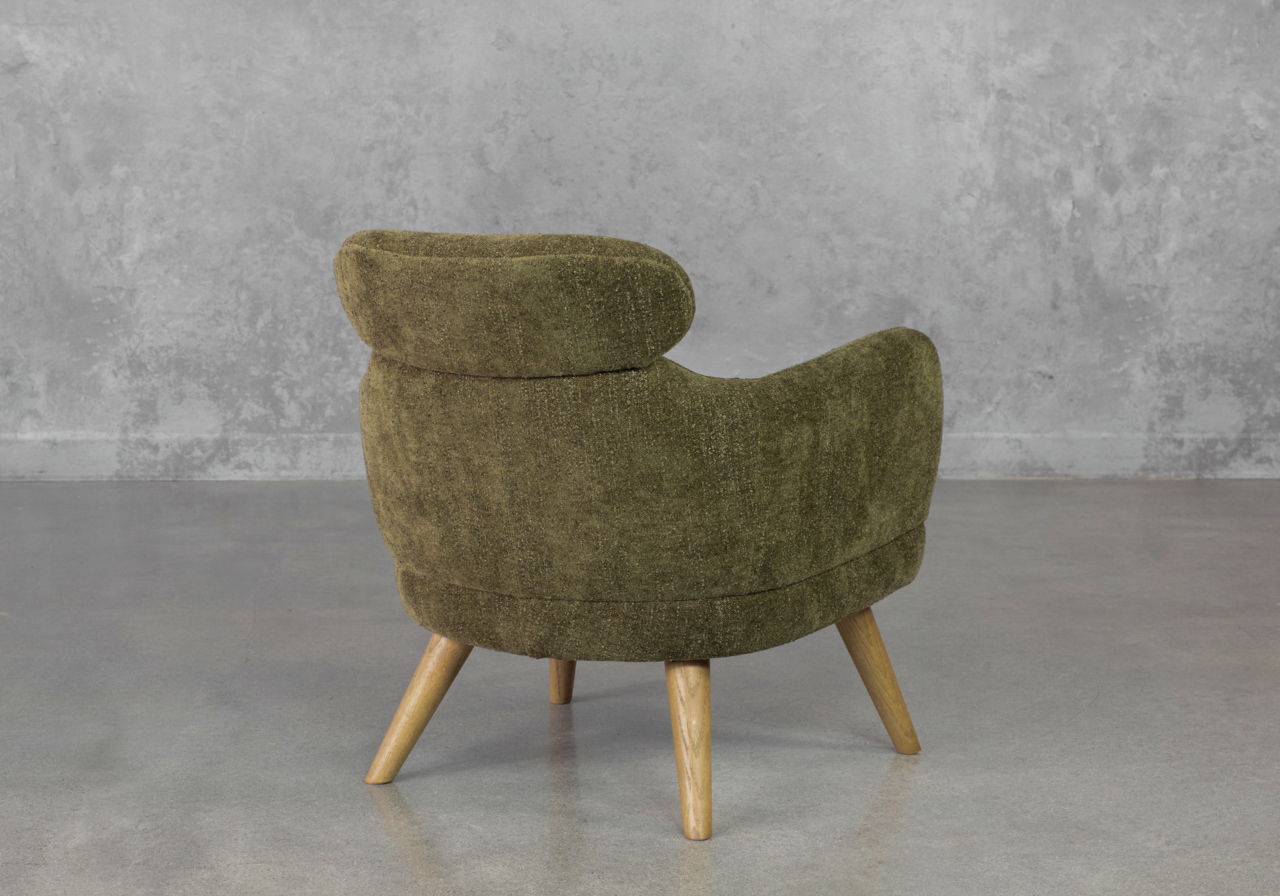 Gigi Green Fabric Accent Chair - Back