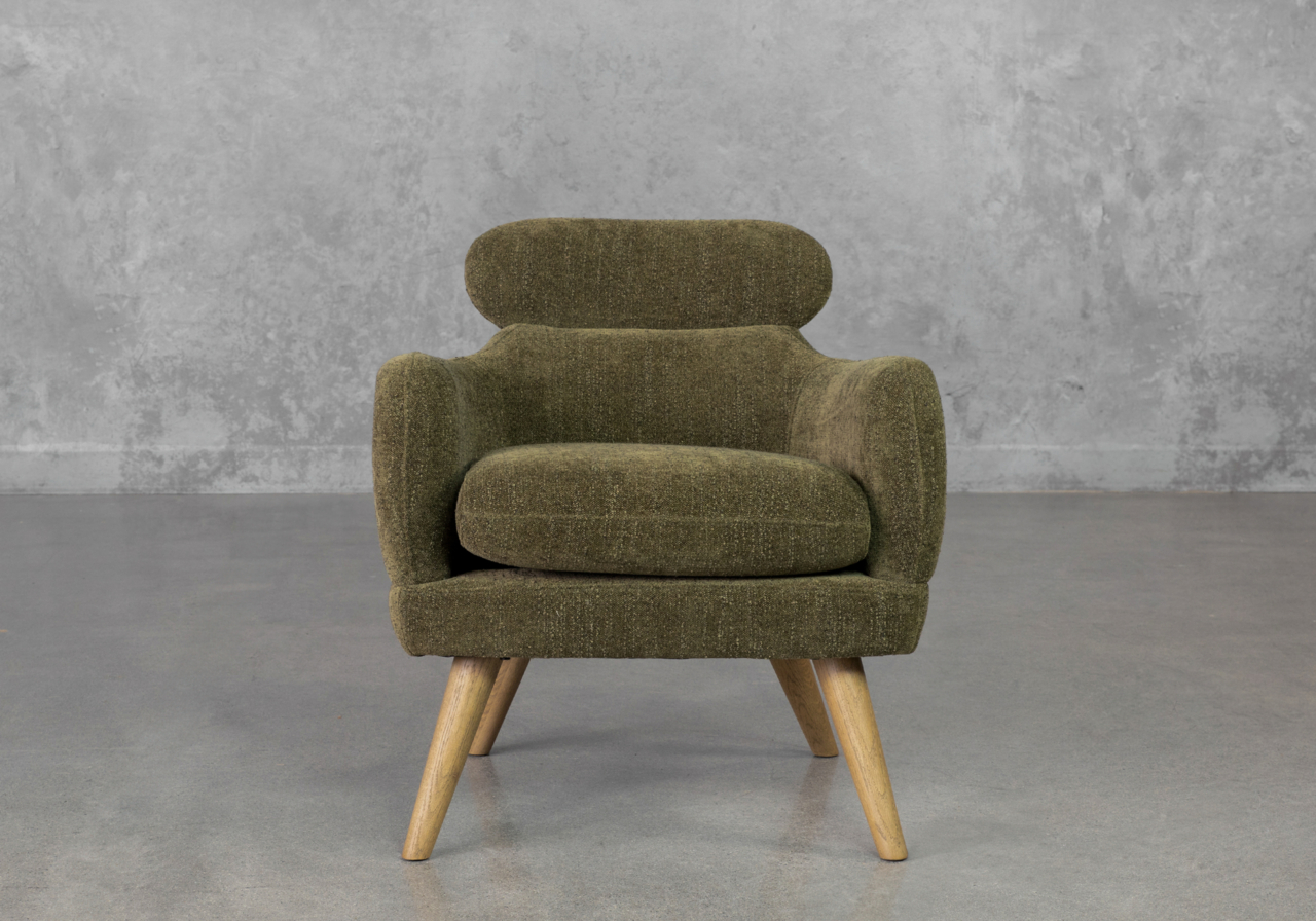 Gigi Green Fabric Accent Chair - Front