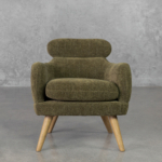 Gigi Green Fabric Accent Chair - Front