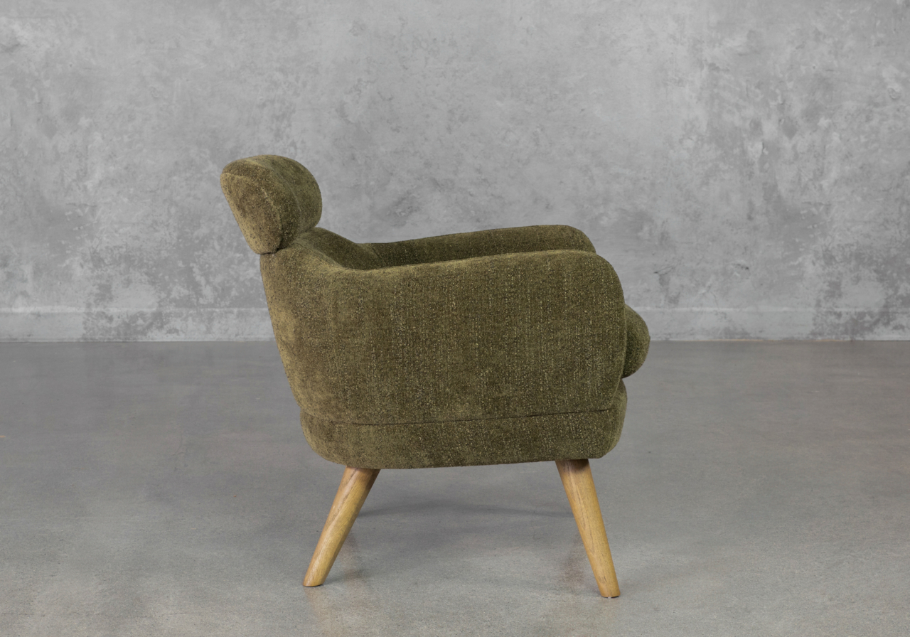 Gigi Green Fabric Accent Chair - Side