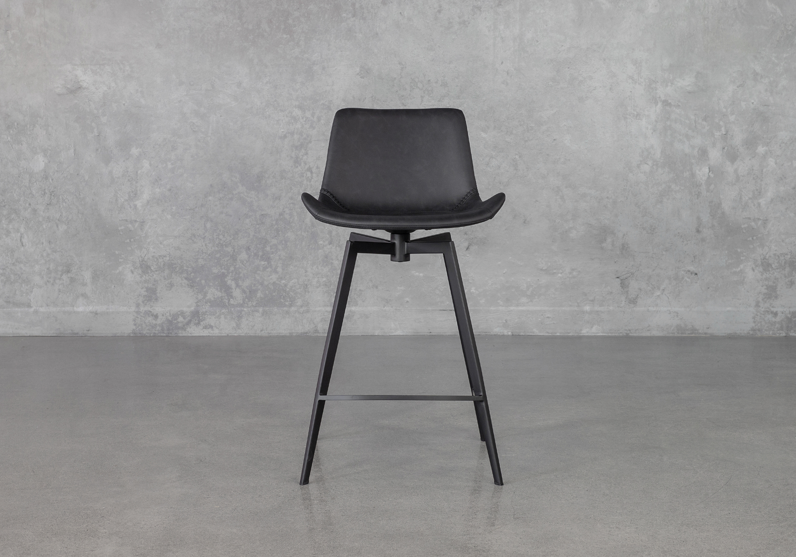 Hype Raven Black Swivel Counter Stool - Front