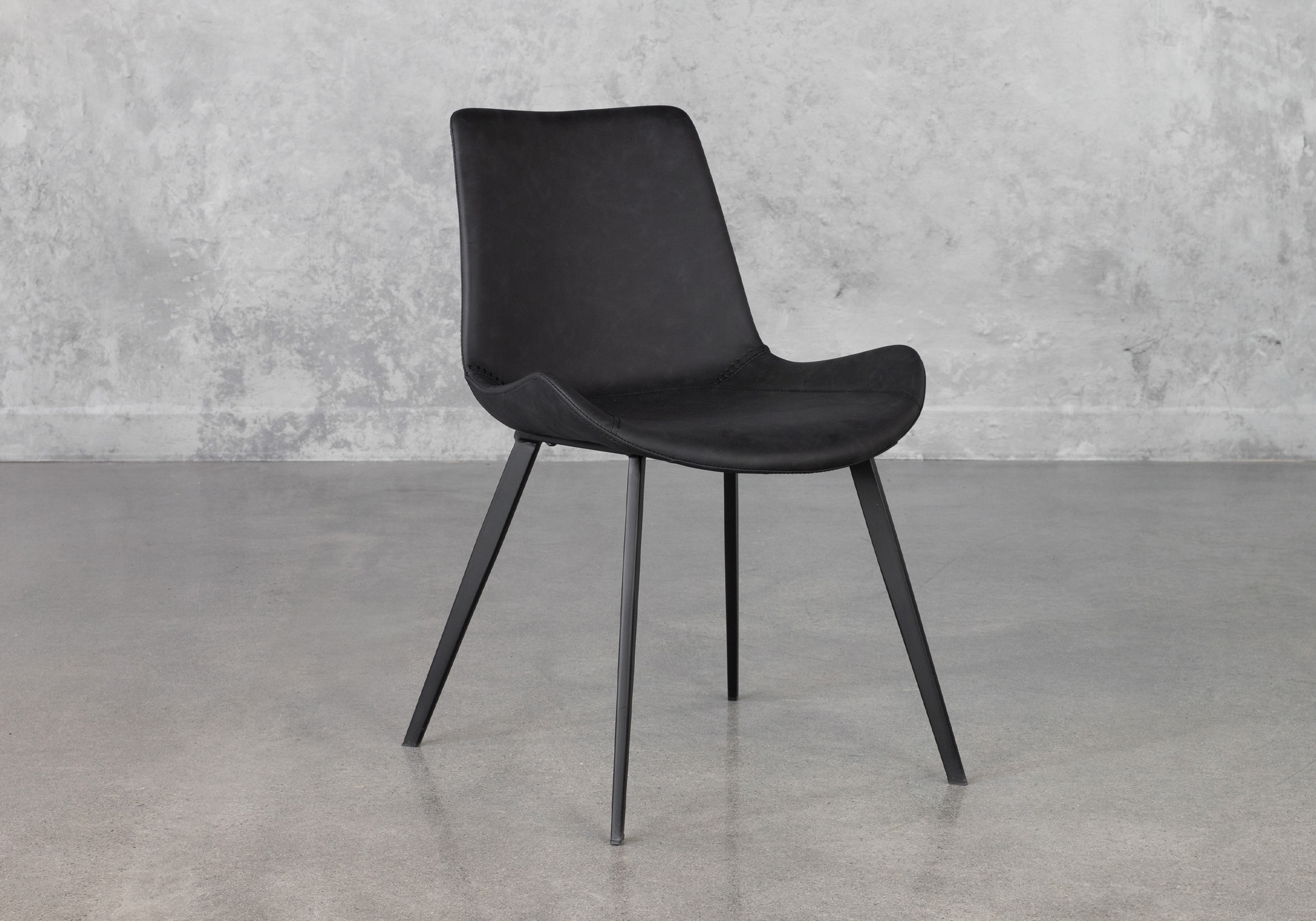 Hype Raven Black Vinyl Dining Chair - Angle