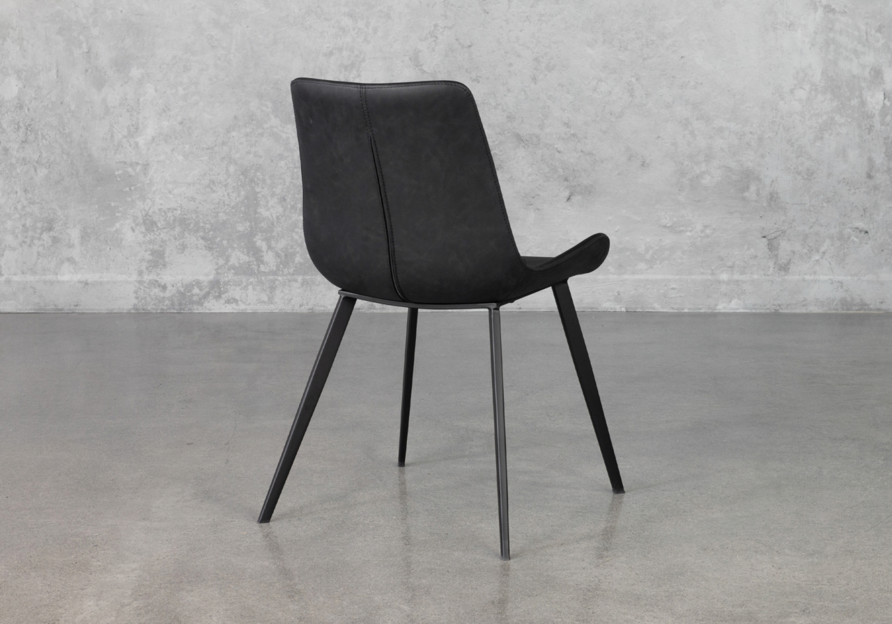 Hype Raven Black Vinyl Dining Chair - Black