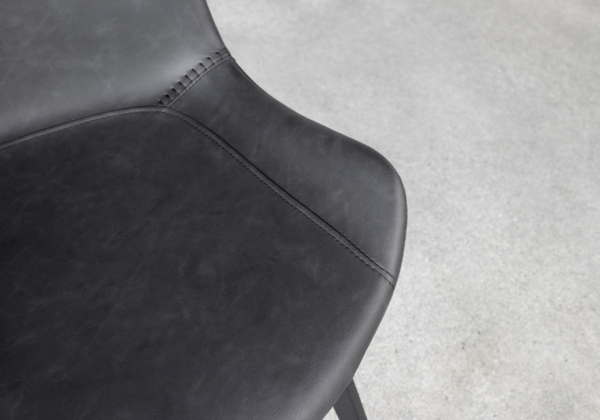 Hype Raven Black Vinyl Dining Chair - Details