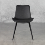 Hype Raven Black Vinyl Dining Chair - Front