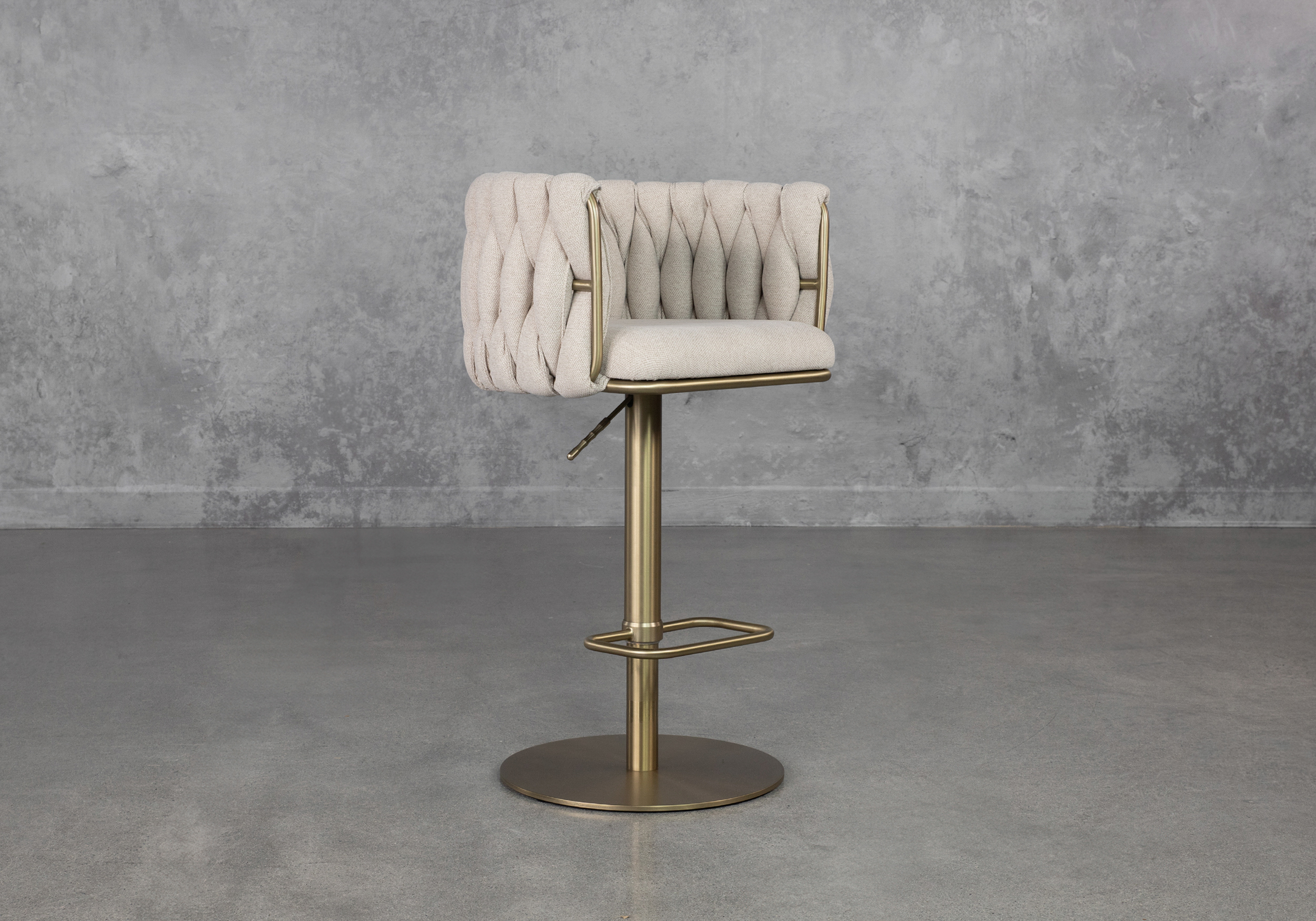 Marcel Cream Fabric Counter Stool - Angle