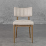 Miston Taupe P382 Leather Dining Chair - Front